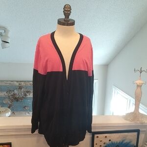 Women's Pink and Dark Blue/Black Sweater
